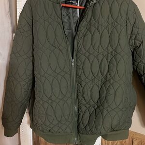 Forest Green Quilted Puffer Jacket